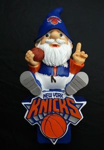 NEW YORK KNICKS GNOME SITTING ON A LOGO 